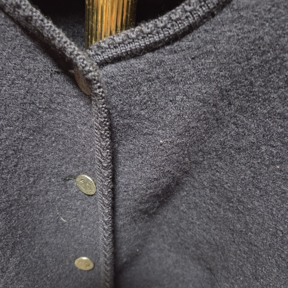 Geiger Austria Vintage Women's Boiled Wool Cardigan Jacket Navy Blue 38 Medium - Picture 5 of 7